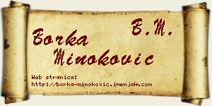 Borka Minoković vizit kartica